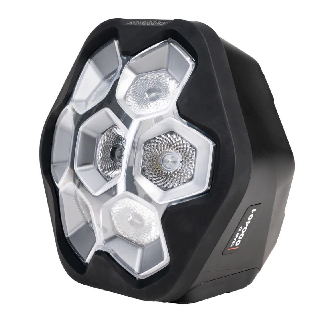 Sort SOUNDBOKS LIGHTBOKS med sekskantede lyslinser